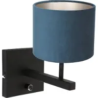 Steinhauer Velvet wandlamp Stang blauw met zwart