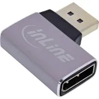 InLine DisplayPort adapter | haaks naar rechts | DP1.4 (8K 60Hz) | HBR3 | aluminium