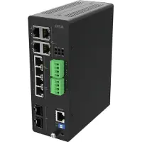 Axis D8208-R - Switch - industrieel - beheerd - 8 x 10 Gigabit Ethernet - voor op het bureau - PoE++ (480 W) - geschikt voor A1610-B, C1410, W400, Camera Station S1216 opnameapparaat, S1296