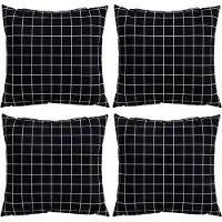 vidaXL Verspreiding Kussens 4 st Polyester stof Zwart Ruit 60 x 60 cm