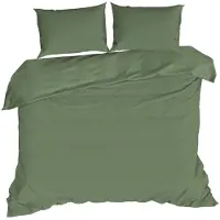 Fonq Fresh Dekbedovertrek Moss Green-240 x 200 cm