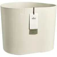 Elho Eden Aquacare Low 40 - Bloempot voor Binnen & Buiten - 100% Gerecycled Plastic - Ø 39.6 x H 36.1 cm - Linen white