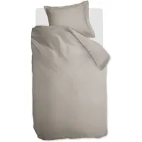 Ambiante Satin Uni dekbedovertrek - Eenpersoons - 140 x 200/220 cm - Zand