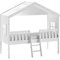 Vipack Housebed Huisbed met Ladder 90 x 200 - Wit