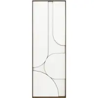 Fonq Raised Abstraction Schilderij - Balanced - 40 x 118 cm - Bordeaux / Walnoot