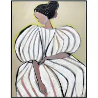 Fonq Shy Layers Schilderij 78 x 100 cm - Zwart