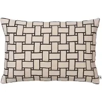 Ferm Living Lattice kussenhoes Off-white-zwart, 40x60 cm