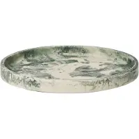 Ferm Living Mist Dienblad Ø30 Cm Smaragd Gebroken Wit - Dienbladen Hars Off-White - 1104271867