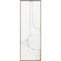 Fonq Raised Abstraction Schilderij - Balanced - 40 x 118 cm - Lime / Eiken