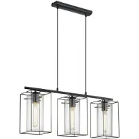 Eglo Hanglamp 3 lichts zw/wt transp. 'loncino'
