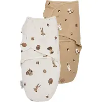 Meyco Baby Forest Animals Swaddlemeyco Inbakerdoek - Sand - 0-3 Maanden - 2-pack