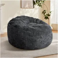 OKWISH Lounge fauteuil, ergonomisch design, eenpersoons, gebogen hoge rugleuning, geschikt voor woonkamer en slaapkamer, fluweellook, zwart