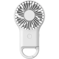 LONGZIMING -Mini Ventilator USB Oplaadbaar – Draagbare en Stille Ventilator met 3 Snelheden – Inclusief Karabijnhaak – Ideaal voor Thuis, Kantoor en Reizen (Wit)