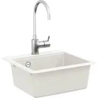 vidaXL Wasbak Wit 470 x 440 mm Graniet