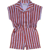 Tumble 'n dry gestreepte playsuit lila Paars Meisjes Katoen Reverskraag - maat 104