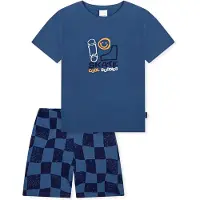 Schiesser Nachtkledij blauw / zwart