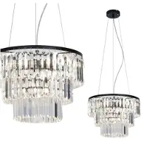 Zumaline hanglamp, 14x E14, zwart, verchroomd, model NIRA MD3523-14L-EBCN