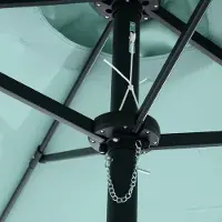 MODFU - Dubbelzijdige Rechthoekige Tuinparasol - Handzwengel - Stalen Frame - Lichtgroen - 14,8 Ft