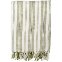 Tiseco - Katoenen deken INDIRA - Gestreept Design - 150x200 cm, groen
