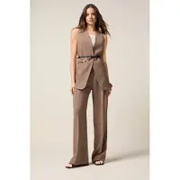 Oltre Vest In Viscose Blend Fabric Brown Size: 48 | Vests Outlet | Dames | Bruin