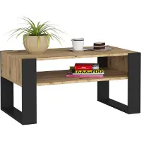 Akord Salontafel Koffietafel DOMI / Artisan Eik - Zwart / 92x45x53 cm