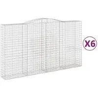 vidaXL Schanskorven 6 st gewelfd 400x50x220/240 cm ijzer