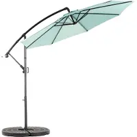 MODFU - Dubbelzijdige Buitenparasol - Rechthoekig - Kantelbaar Met Slinger - Met Windventilatie - Staal - Lichtgroen - 14,8 Ft