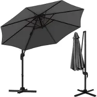 KOMFOTTEU Parasol 300 cm - zweefparasol met aluminium staaf - draaibaar - met 5 verstelbare hoeken - tuinparasol voor tuinen en balkons
