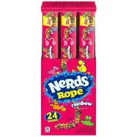 Nerds Rope Fruits – 24 x 26 g – Fruitige Chewy Snoep Rope met Knapperige – Individueel Verpakt