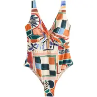 Next Badpak crème / navy / smaragd / oranje