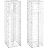 vidaXL Schanskorf palen 2 st 50x50x180 cm ijzer