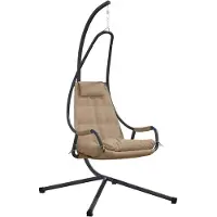 vidaXL Hangende ei-stoel Staal 94 x 107 x 196,5 cm Taupe