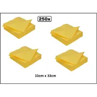 Wefiesta 250x Servetten 33cm geel - 2 laags - DiDi Tissue - servetten diner 100% biologisch afbreekbaar festival thema feest restaurant party pasen