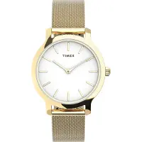 Timex Transcend Kwarts Analoog Horloge Gouden Toon Case: 100% Low Lead Brass | Armband: 100% Stainless Steel 31 TW2U86800AJ