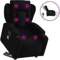 vidaXL Sta-op-massagestoel elektrisch verstelbaar stof zwart