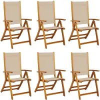 vidaXL Tuinstoelen inklapbaar 6 st massief acaciahout en textileen