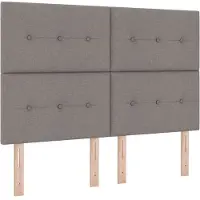 vidaXL LED Hoofdbord Taupe Stof