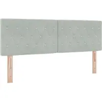 vidaXL LED Hoofdbord met hoofdeinde Lichtgrijs 144 cm Fluweel