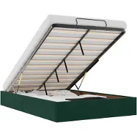 vidaXL Bedframe zonder matras 120x190 cm fluweel donkergroen