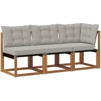 vidaXL 3 st Outdoor Midden- en Hoekbank Naturel