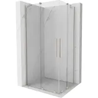 Mexen Velar Duo douchecabine schuifbaar 90 x 80 , transparant, geborsteld nikkel - 871-090-080-02-97