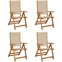 vidaXL Tuinstoelen inklapbaar 4 st massief acaciahout en textileen