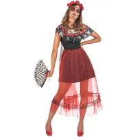 Vegaoo - Dia de los Muertos outfit met rode sluier voor vrouwen