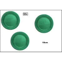 TakeAware 60x Bord 18cm donker groen karton - Feest festival black and gold party verjaardag