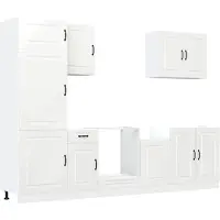vidaXL 7-delig keukenkastenset Kalmar, hoogglanzwit, houtvezel