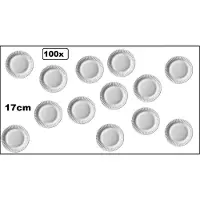 TakeAware 100x Bordje 17cm karton wit - gebaks bord amuse tapas snack taart festival thema feest verjaardag wegwerp