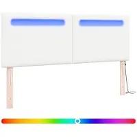 vidaXL LED Hoofdbord Wit 160 cm Kunstleer