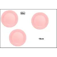 TakeAware 60x Bord 18cm roze karton - Feest festival black and gold party verjaardag