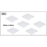 Wefiesta 800x Servet 1 laags 33cm x 33cm papier wit - Wegwerp servetten snack food festival thema feest party