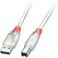 Lindy Kabel USB A naar USB B LINDY 41753 Wit Transparant